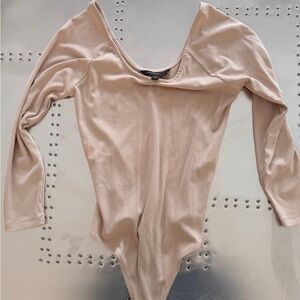 Banana Republic Ribbed Scoop Neck Bodysuit - Light Pink